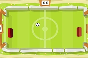 Teren stilizat de fotbal văzut de sus, cu o minge și scor afișat în partea de sus
