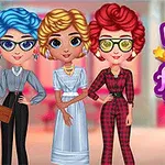 Trei personaje de desene animate îmbrăcate în stiluri vestimentare inspirate din anii 80, alături de un text colorat care spune Popular 80s Fashion Trends
