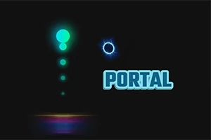 Ilustrație cu sfere luminoase și textul „PORTAL” pe un fundal întunecat