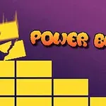 Blocuri galbene pe un fundal violet cu text portocaliu Power Block în centru
