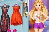 Ajută-le pe Elsa și Rapunzel să se îmbrace pentru a impresiona într-un joc