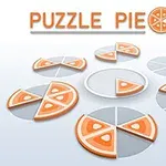 Secțiuni de cerc stil pizza ilustrate pe un fundal deschis, cu text PUZZLE PIECES deasupra