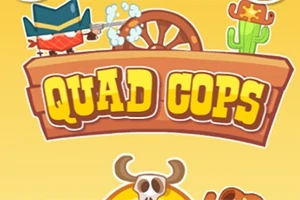 Cowboy stilizat trăgând cu pistolul către o roată de căruță, cu un cactus și o pălărie cowboy în fundal
