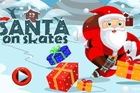 Moș Crăciun patinează și adună toate dulciurile de Crăciun