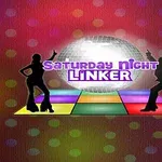 Siluete de dansatori pe un fundal colorat cu un glob disco și titlul Saturday Night Linker