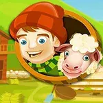 Personaj animat cu fes roșu și oile zâmbind într-un cadru pastoral, cu o casă de lemn pe fundal