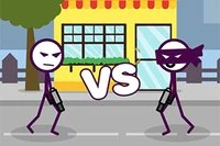 Duel cu alți stickmeni în acest joc online distractiv de dueluri cu arme