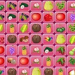Casetă roz cu diverse fructe și legume ilustrate pe ele