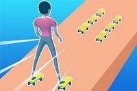 Poți ajunge la linia de sosire în Skate Sky Roller?