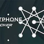 Textul „Smartphone Cracker” alb pe un fundal întunecat, alături de un model geometric de linii albe și puncte