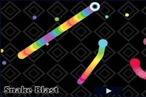 Șerpi colorați care se mișcă pe un fundal negru cu model geometric