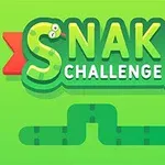 Textul „Snake Challenge” este însoțit de un șarpe verde animat îndreptat spre un măr roșu