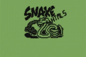 Ecran verde cu logo pixelat reprezentând un șarpe și textul SNΛKE HTML5