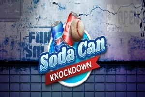 Logo cu două doze de suc și o minge de baseball pe un fundal de perete crăpat