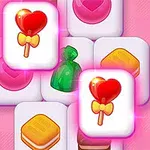 Piese de joc cu imagini de acadele in formă de inimă, cupcake și bomboane pe un fundal roz