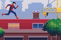 Sari pe acoperișuri și evită obstacolele ca Spider-Boy