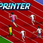 Sprinter Alergători de animație pe o pistă roșie de atletism cu publicul așezat pe margine