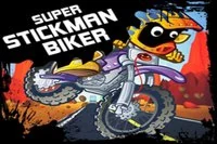 Stickman adoră să conducă motocicleta pe drumuri denivelate