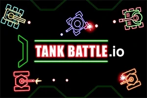 Tancuri colorate desenate schematic pe un fundal negru cu textul Tank Battle 