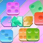 Cuburi colorate și un text în culori pastel pe un fundal cu dungi diagonale
