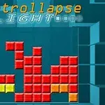 Blocuri colorate în formă de L roșu și orizontal galben și portocaliu pe un fundal albastru, cu text „Tetrollapse Light” deasupra