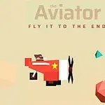 Un avion roșu stilizat zboară printre forme geometrice colorate, pe un fundal deschis cu text deasupra
