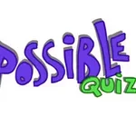Text colorat în stil desen animat cu cuvintele The Impossible Quiz