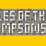 Textul TILES OF THE SIMPSONS format din mici imagini pe un fundal galben
