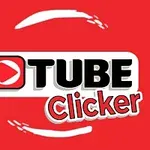 Logo roșu cu un buton de redare și textul Tube Clicker