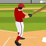 Un jucător de baseball în uniformă roșie se pregătește să lovească mingea
