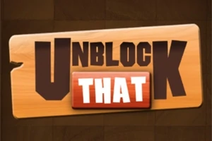 Textul Unblock That pe un panou din lemn, cu un fundal maro