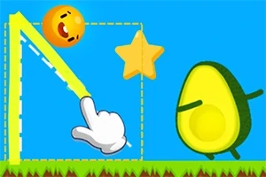Un deget animat trasează o linie spre un avocado și o stea, în timp ce un emoji zâmbitor se află în apropiere