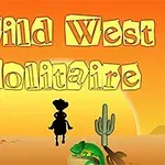 Apus de soare în deșert cu silueta unui cowboy, cactuși și o broască țestoasă, pe fundal de cer portocaliu