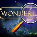 Textul Wonderland Chapter 11 cu o lupă suprapusă pe un fundal întunecat