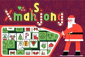 Moș Crăciun lângă un joc de puzzle cu simboluri de Crăciun pe piese verzi și albe