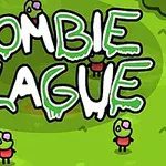 Textul Zombie Plague deasupra unor personaje mici de zombie, pe un fundal verde